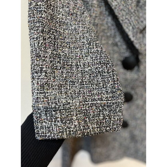 Lior Black White Tweed Peplum Jacket – Size Large - Picture 6 of 9